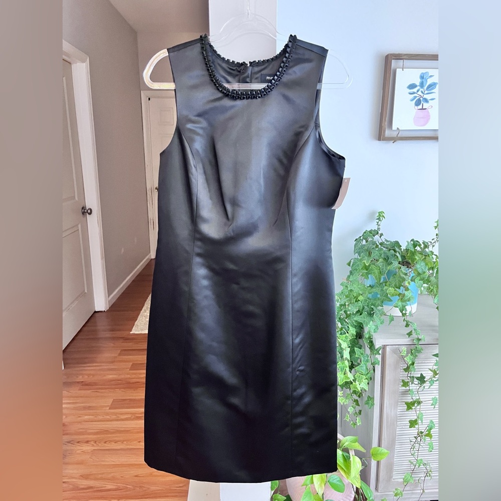 PINK TARTAN Black Satin Daria Dress With Pockets NWT